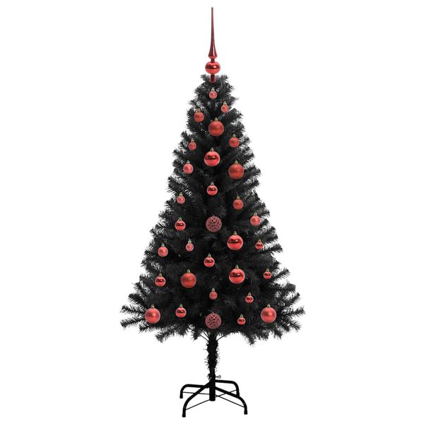 vidaXL Weihnachtsbaum mit 150 LEDs mit Ständer Schwarz 120 cm PVC