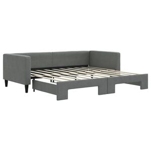 vidaXL Tagesbett Ausziehbar Dunkelgrau 100x190 cm Stoff