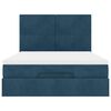 vidaXL Ottoman-Bett mit Matratzen & LEDs Dunkelblau 140x200 cm Samt