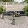 vidaXL Garten-Sofa-Set mit Speicher 9 pcs Hellgrau Poly Rattan