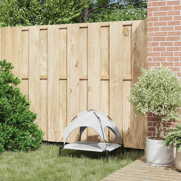 vidaXL Hundebett Silber Grau 63 x 49,5 x 60 cm Stahl