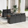 vidaXL Gartensofa-set mit Kissen 6 pcs Schwarz Poly-Rattan