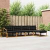 vidaXL Outdoor-Sofagarnitur mit Kissen 5 pcs Nat&uuml;rlich und Schwarz