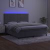 vidaXL Boxspringbett mit Matratze & LED Hellgrau 160x200 cm Samt