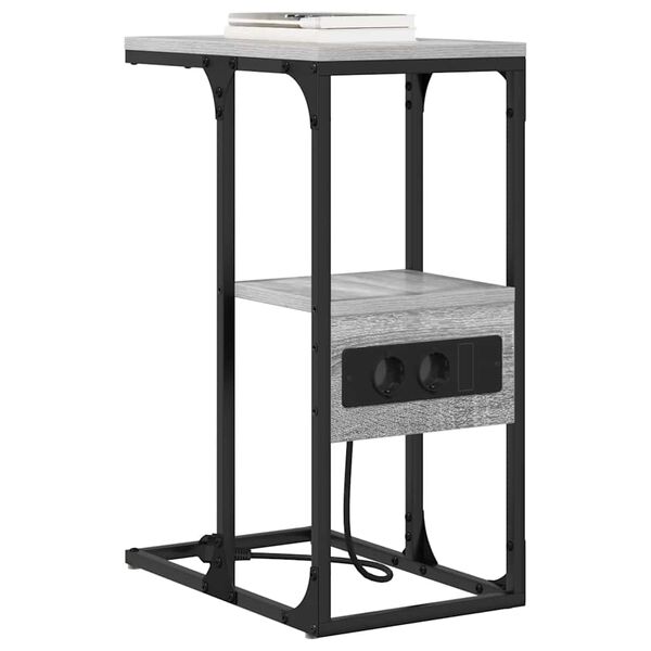 vidaXL Nachttisch Grau Sonoma 41,5 x 26 x 60,5 cm Holzwerkstoff