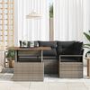 vidaXL Garten-Sofa-Set mit Speicher 5 pcs Grau Poly Rattan