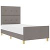 vidaXL Bettgestell mit Kopfteil Taupe 80 x 200 cm Stoff