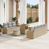 vidaXL Garten-Sofa-Set mit Kissen 10 pcs Beige Poly Rattan
