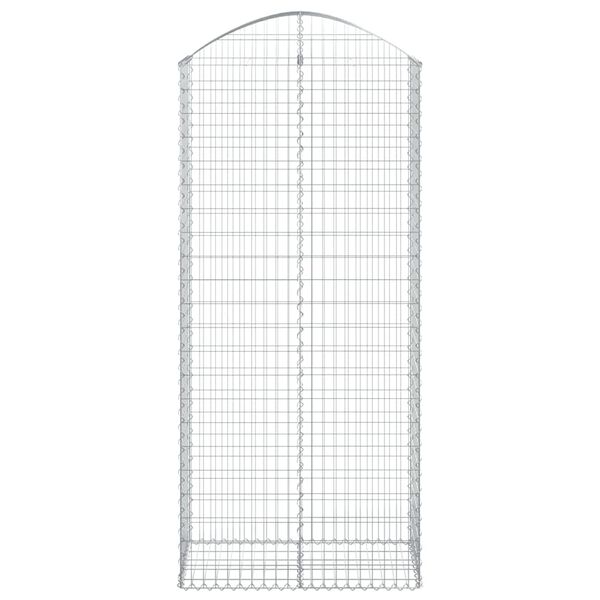 vidaXL Gabione mit Hochbogen 100x50x220/240 cm Verzinktes Eisen
