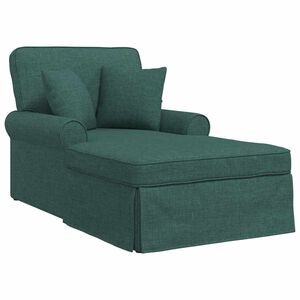 vidaXL Chaise Lounge mit Rock 3 stk. Dunkelgr&uuml;n Stoff 91 x 157 x 91 cm