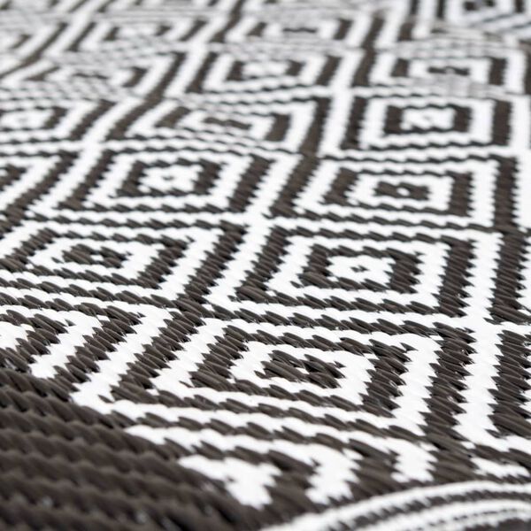 Bo-Camp Au&szlig;enteppich Chill mat Beach 1,8&times;1,2 m Schwarz und Wei&szlig;