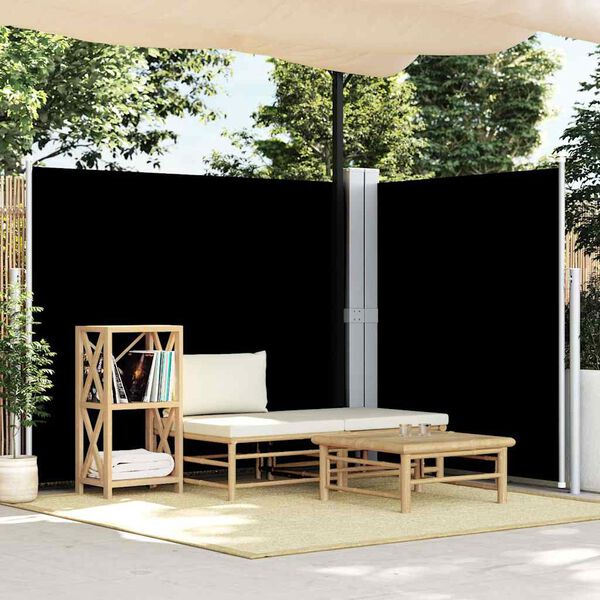 vidaXL Seitenmarkise Ausziehbar Schwarz 180x600 cm