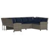 vidaXL Gartensofa mit Kissen Grau Poly Rattan