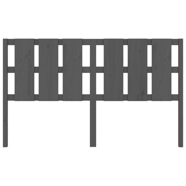 vidaXL Kopfteil Grau 185,5x4x100 cm Massivholz Kiefer