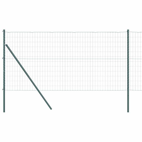 vidaXL Zaun mit Pfosten Gr&uuml;n 1,2 x 25 m Stahl und PVC