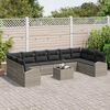 vidaXL Gartensofa-set mit Kissen 11 pcs Hellgrau Poly-Rattan