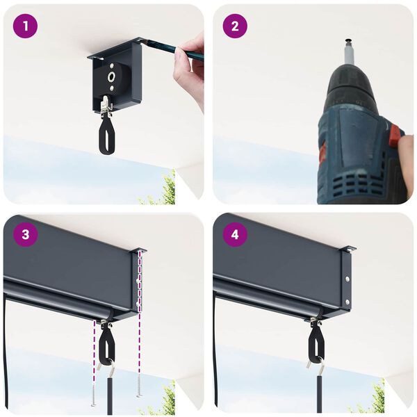 vidaXL Rollo mit Vorh&auml;ngen Anthrazit 200 x 250 cm Stoff und Aluminium