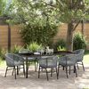 vidaXL Garten Essgruppe 7 pcs Anthrazit Pulverbeschichteter Stahl