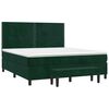 vidaXL Boxspringbett mit Matratze Dunkelgr&uuml;n 160x200 cm Samt