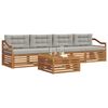 vidaXL Outdoor-Sofagarnitur mit Kissen 5 pcs Nat&uuml;rlich und Hellgrau