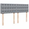 vidaXL Boxspringbett mit Matratze Hellgrau 160x200 cm Stoff