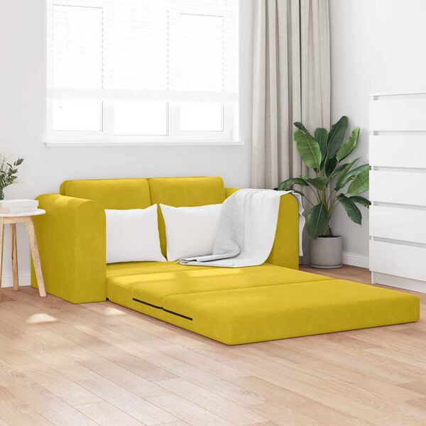 vidaXL Schlafsofa 60cm Gelb Samt
