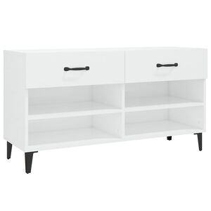 vidaXL Schuhschrank Hochglanz-Wei&szlig; 102x35x55 cm Holzwerkstoff