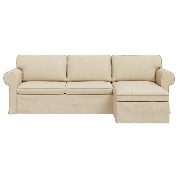 vidaXL Sofa Creme Gesamtabmessungen: 245 x 138 x 80 cm (B x T x H)
