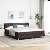vidaXL Boxspringbett mit Matratze Dunkelbraun 180 x 200 cm Stoff