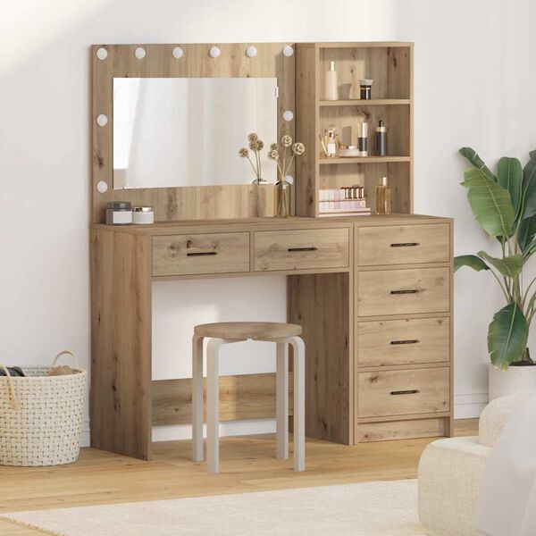 vidaXL Schminktisch mit Regal Braun 78,5 x 41 x 135 cm Holzwerkstoff