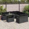 vidaXL Gartensofa-set mit Kissen 9 pcs Schwarz Poly-Rattan