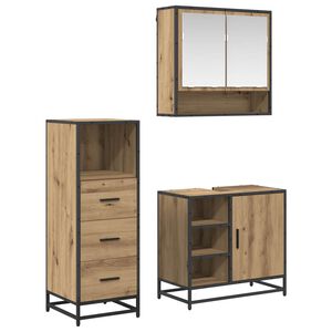 vidaXL Badezimmerm&ouml;bel-Set 3 Stk. Artisan-Eiche Holzwerkstoff