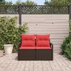 vidaXL Garten-Sofa mit Kissen 120 x 62 x 69 cm Poly-Rattan