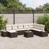 vidaXL Gartensofa-set mit Kissen 9 pcs Braun Poly-Rattan