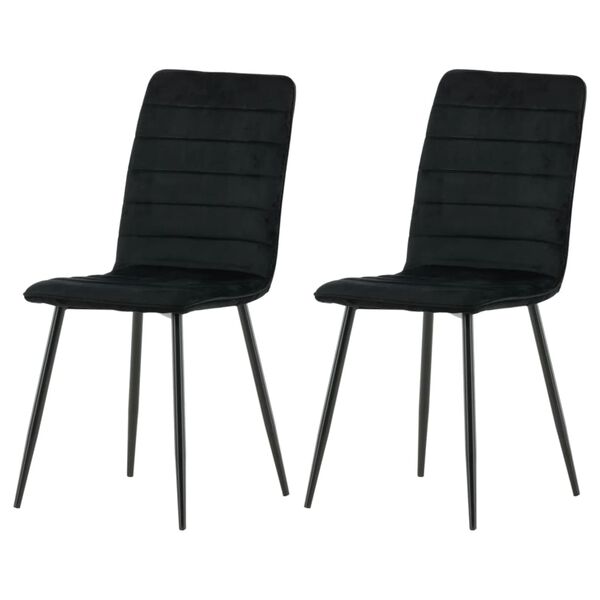 Venture Home Esszimmerst&uuml;hle 2 Stk. Windu Samt Schwarz