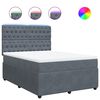 vidaXL Boxspringbett mit Matratze Dunkelgrau 160x200 cm Samt