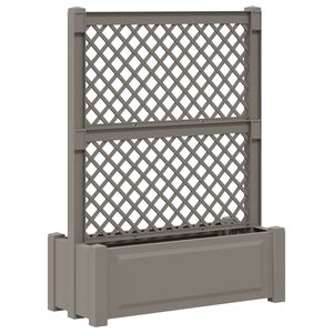 vidaXL Gro&szlig;er Pflanzer mit Spalier Grau 99,5 x 43 x 133,5 PP