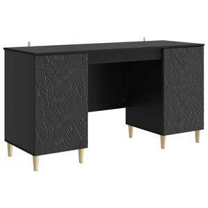 vidaXL Schreibtisch Schwarz 142,5 x 50 x 75 cm Holzwerkstoff
