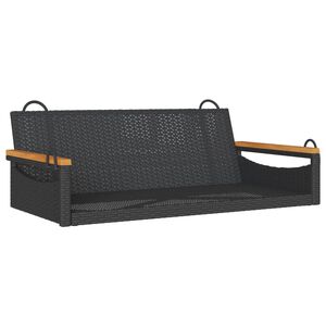vidaXL H&auml;ngebank Schwarz 109x62x40 cm Poly Rattan