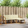 vidaXL Outdoor-Sofagarnitur mit Kissen 4 pcs Natur und Creme