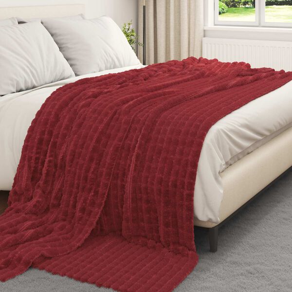 vidaXL &Uuml;berwurfdecke Bordeauxrot 270 x 240 cm Fleece