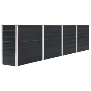 vidaXL Hochbeet 320 x 40 x 77 cm Verzinkter Stahl Anthrazit