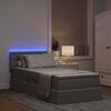 vidaXL Bett mit Stauraum und LED mit Matratze Taupe 90 x 190 cm Stoff