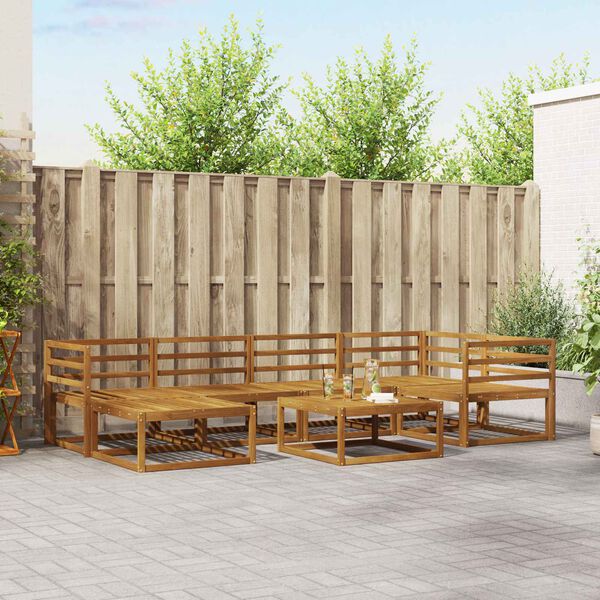 vidaXL Outdoor-Sofagarnitur 7 pcs Natur Massivholz Akazie