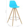vidaXL Barhocker 4 Stk. Blau PP und Massivholz Buche