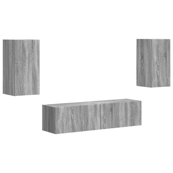 vidaXL TV-Schrankset 4 pcs Graues Sonoma Holzwerkstoff
