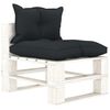 vidaXL 5-tlg. Garten-Lounge-Set Paletten mit Kissen in Anthrazit Holz