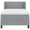 vidaXL Boxspringbett mit Matratze Hellgrau 90 x 200 cm Stoff