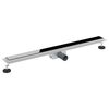 vidaXL Duschabfluss mit Glasabdeckung Schwarz 90 cm Edelstahl 304