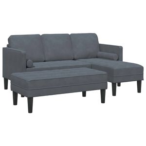 vidaXL Sofa Set 2 stk. Dunkelgrau Polyester